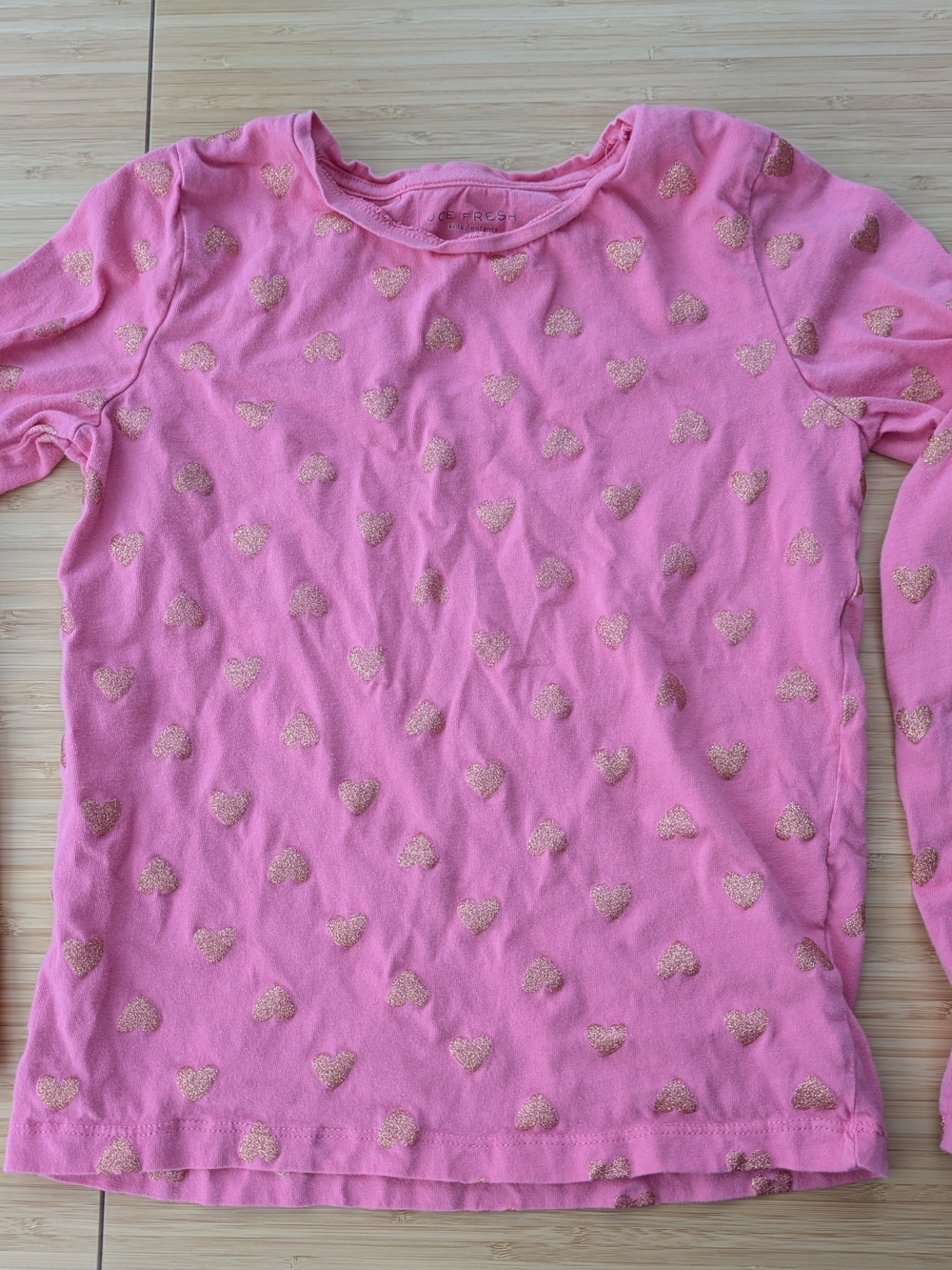 Joe Fresh Pink Long-Sleeve Tee with Gold Heart Print
